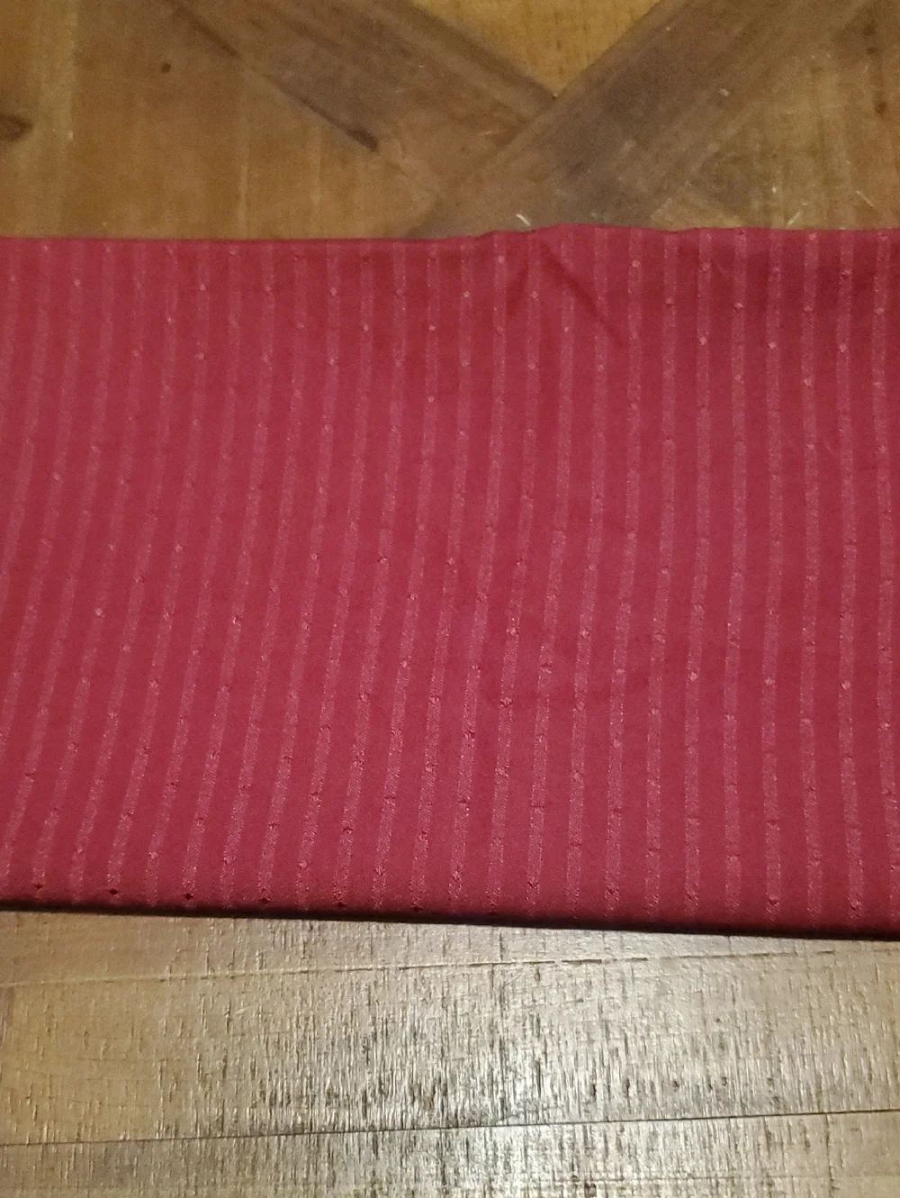 Red Textured Stripe Curtain Panel - Unbranded